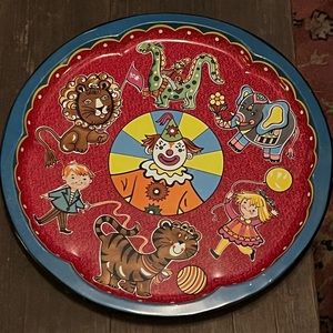 Vintage Round Daher Tin Circus Tray